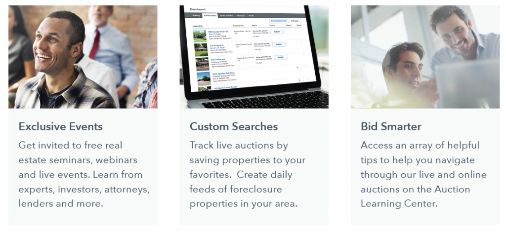 achieve your investment goals exclusive events custom searches bid smarter