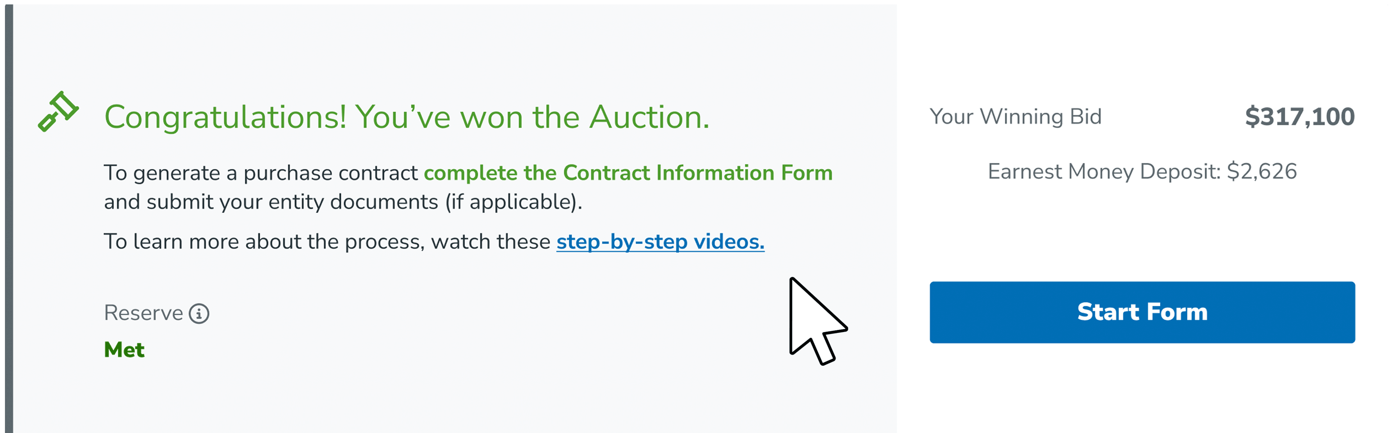 The information you submit via this form will be used to generate your purchase contract.